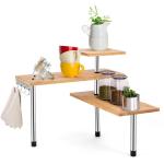 3-Tier Modern Bamboo Kitchen Corner Shelf Space-Saving Desk Organizer Holder Home Storage Cabinets Dish Rack Organizing